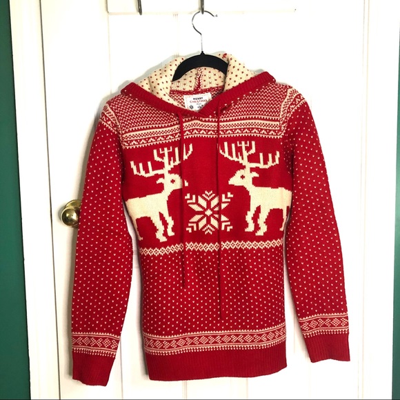 Merry Christmas V28 Reindeer sweater red/cream S - Picture 1 of 5